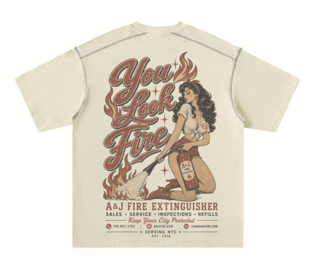You Look Fire Tee, white, back